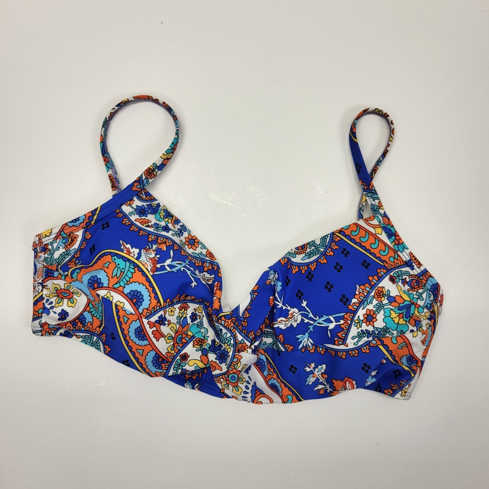 Colorful Paisley Print Bikini Top